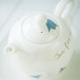 Bluebells Personalised China Teapot Cup And Saucer, thumbnail 2 of 3