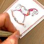 Personalised Rocking Horse Handmade Christmas Card, thumbnail 4 of 5