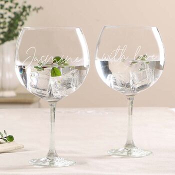 Set Of Two Personalised Gin Glasses Gift, 3 of 6
