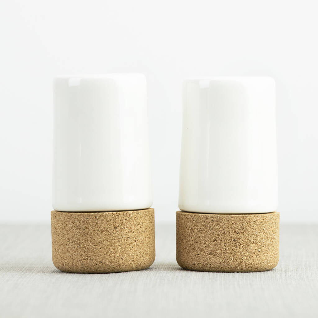 Salt And Pepper Shaker Cork + Ceramic By LIGA