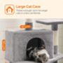 Tall Cat Tree Plush Multi Level Cat Condo Light Grey, thumbnail 6 of 9
