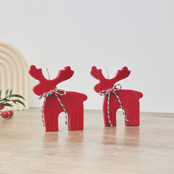 Rudolph Red Reindeer Candle Christmas Decoration, 4 of 10