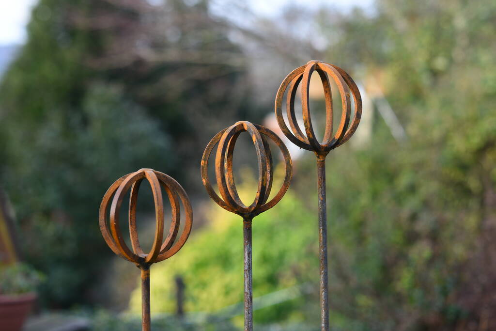 Rusty Metal Garden Ornament Stake By Savage Works