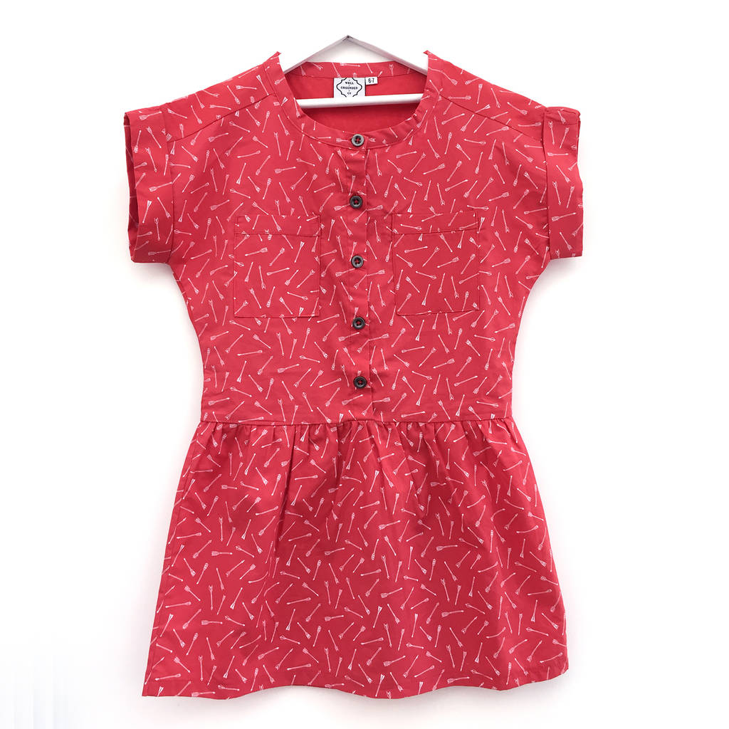 Red Shirt Dress By Well Grounded Company  notonthehighstreet.com