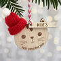 Cat's Wooden First Christmas Decoration, thumbnail 1 of 2