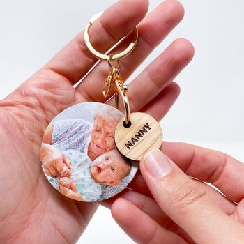 Personalised Wooden Photo Keyring For Grandma, 3 of 8