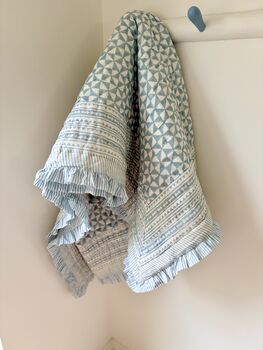 Indian Block Print Ruffle Quilt, 4 of 6