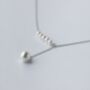 Sterling Silver Pearl Dangle Necklace, thumbnail 4 of 5