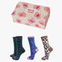 Leopard Print Bamboo Socks Women's Gift Box Multi, thumbnail 1 of 4