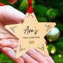 Personalised Baby's First Christmas Star Decoration, thumbnail 1 of 3