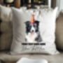 Personalised Border Collie Birthday Congratulations Party Cushion, thumbnail 2 of 2