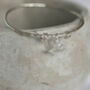 Sterling Silver Textured Tilted Heart Charm Bangle, thumbnail 2 of 7