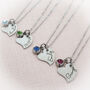 Personalised Heart Charm Name Necklace With Birthstone, thumbnail 1 of 8