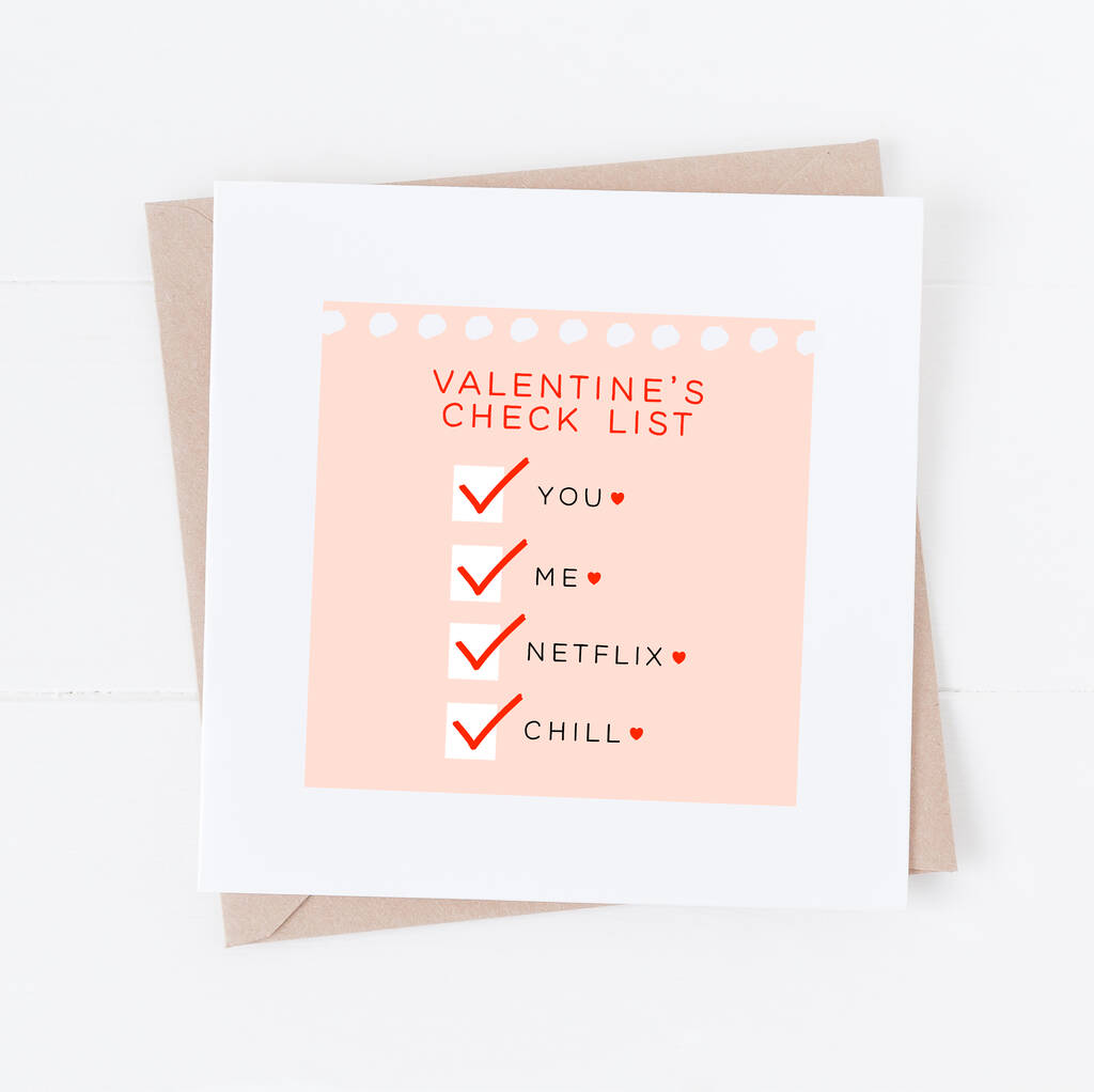 Netflix And Chill Cute Valentines Day Card, 1 of 2