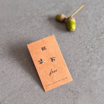 Be Free Sterling Silver Swallow Earrings, 6 of 7