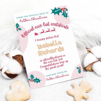 Personalised Nice List Certificate, 3 of 5