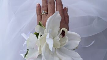 White Orchid Wrist Corsage, 3 of 11