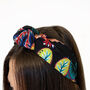 Zephie Silk Knotband In Ophelia French Navy, thumbnail 6 of 10