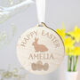 Personalised Easter Bunny Round Wooden Decoration, thumbnail 2 of 5