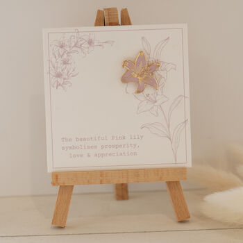 Pink Lilies Enamel Pin, 2 of 10