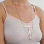 Gold And Silver Plated Geometric T Bar Necklace, thumbnail 1 of 4