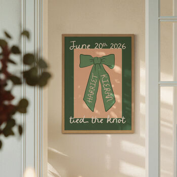 Personalised Tied The Knot Print Wedding Gift, 8 of 12
