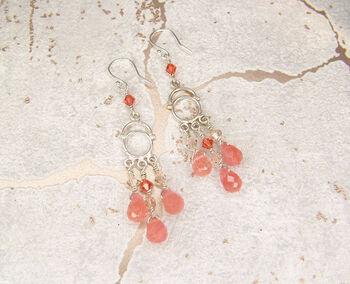 Strawberry Quartz Chandelier Earrings, 3 of 3