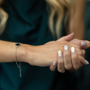 Black Four Leaf Clover Bracelet, 5 of 6