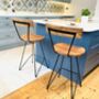 Industrial Wood Bar Stool With Backrest, thumbnail 1 of 5
