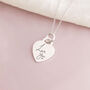 Sterling Silver Handwriting Mini Heart Necklace, thumbnail 1 of 10