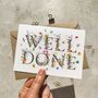 Wildflower Letters Well Done Congratulations Card, thumbnail 3 of 4