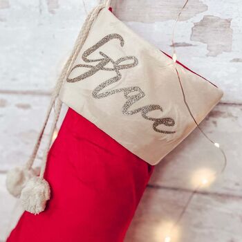 Personalised Luxe Velvet Christmas Stocking, 5 of 12