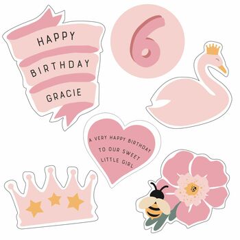 Personalised Princess Birthday Magnets Letterbox Card, 3 of 4