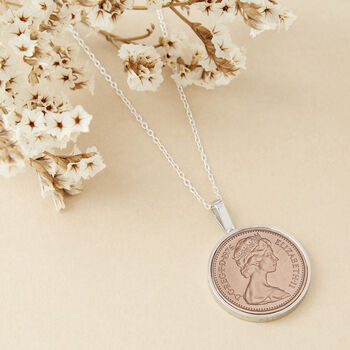 50th Birthday 1976 Penny Coin Necklace, 2 of 11