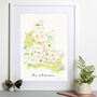 Map Of Oxfordshire Art Print, thumbnail 1 of 5