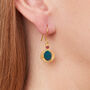Blue Opal Estrucan Style Gold Plated Silver Earrings, thumbnail 2 of 6