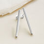 Sterling Silver Drop Bar Studs, thumbnail 1 of 6