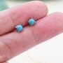 Sterling Silver Green Turquoise Stud Earrings, thumbnail 5 of 10