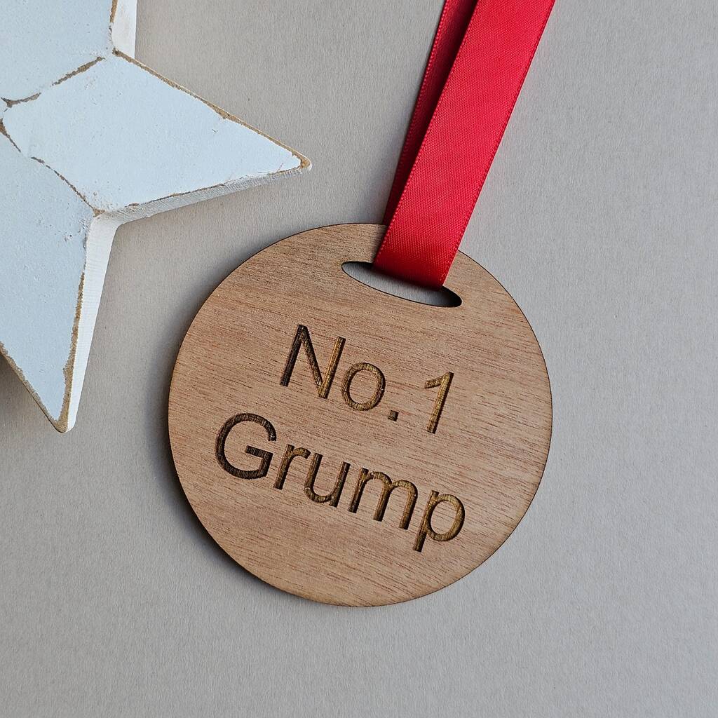 'No.One Grump' Wooden Medal, 1 of 2