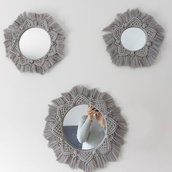 Macrame Boho Wall Mirror, 3 of 5