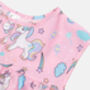 Girls Pink Unicorn Pony Cotton Short Pyjama Set, thumbnail 5 of 6