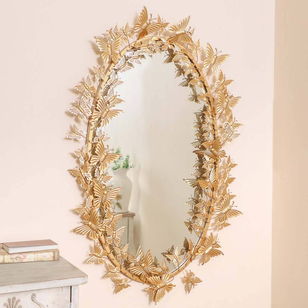 Luxury Gold Butterfly Wall Mirror By Dibor