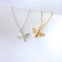 Dainty Bee Necklace, Sterling Silver Gift For Her, thumbnail 1 of 5