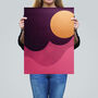 Golden Plum Abstract Purple Pink Sun Wall Art Print, thumbnail 2 of 6