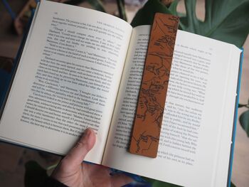 Personalisd Map Of English Lake District Leather Bookmark, 2 of 4