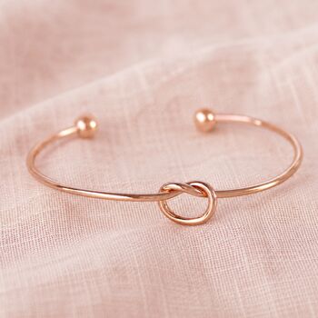 Rose Gold Plated Friendship Knot Bangle, 5 of 10