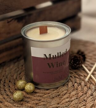 Mulled Wine Wood Wick Candle For Autumn, 2 of 6