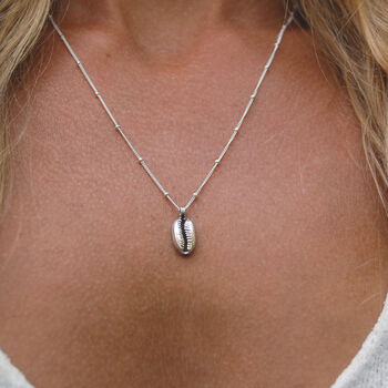 Cowrie Shell Necklace In Silver Or Gold, 2 of 5