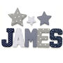 Navy And Grey Full Name Fabric Letters, thumbnail 4 of 6