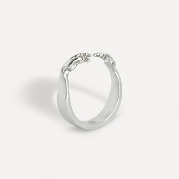 Hand Of God Gold Creation Of Adam Band Ring Mens Ring, 12 of 12